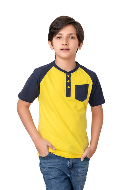 Boys Yellow Raglan T-shirt