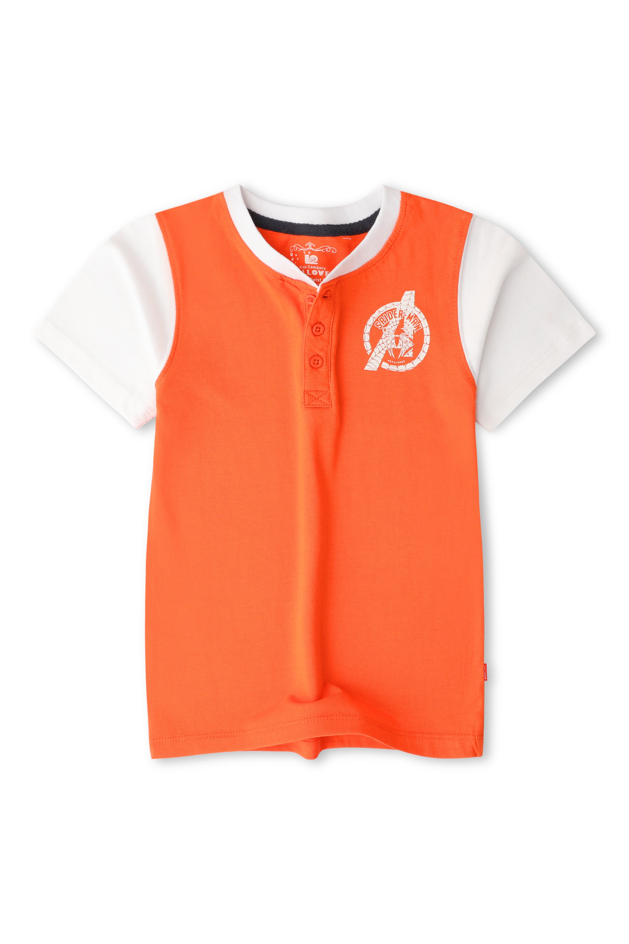 Boys Orange SpiderMan Shirt