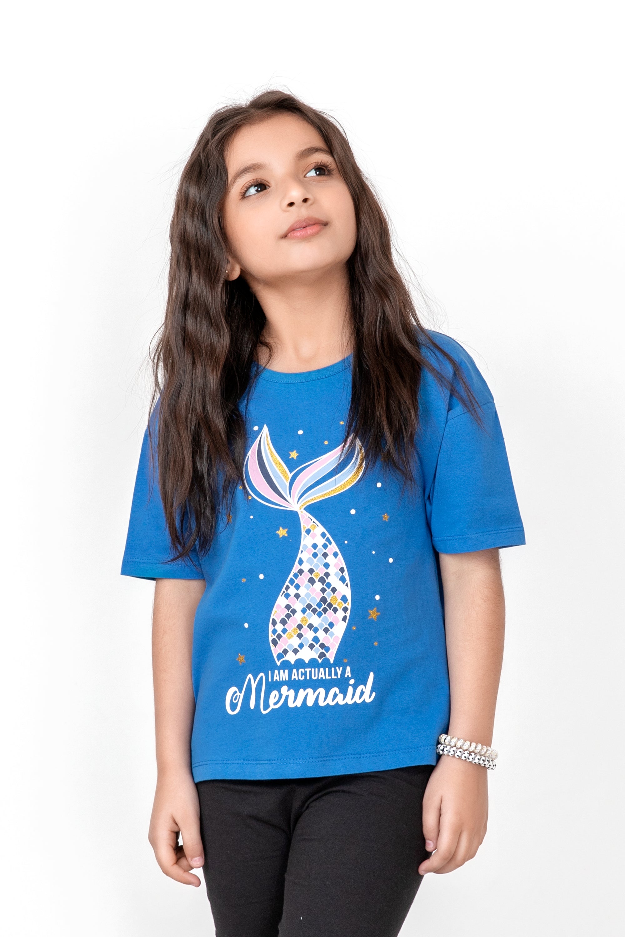 Girls Blue Mermaid T-shirt