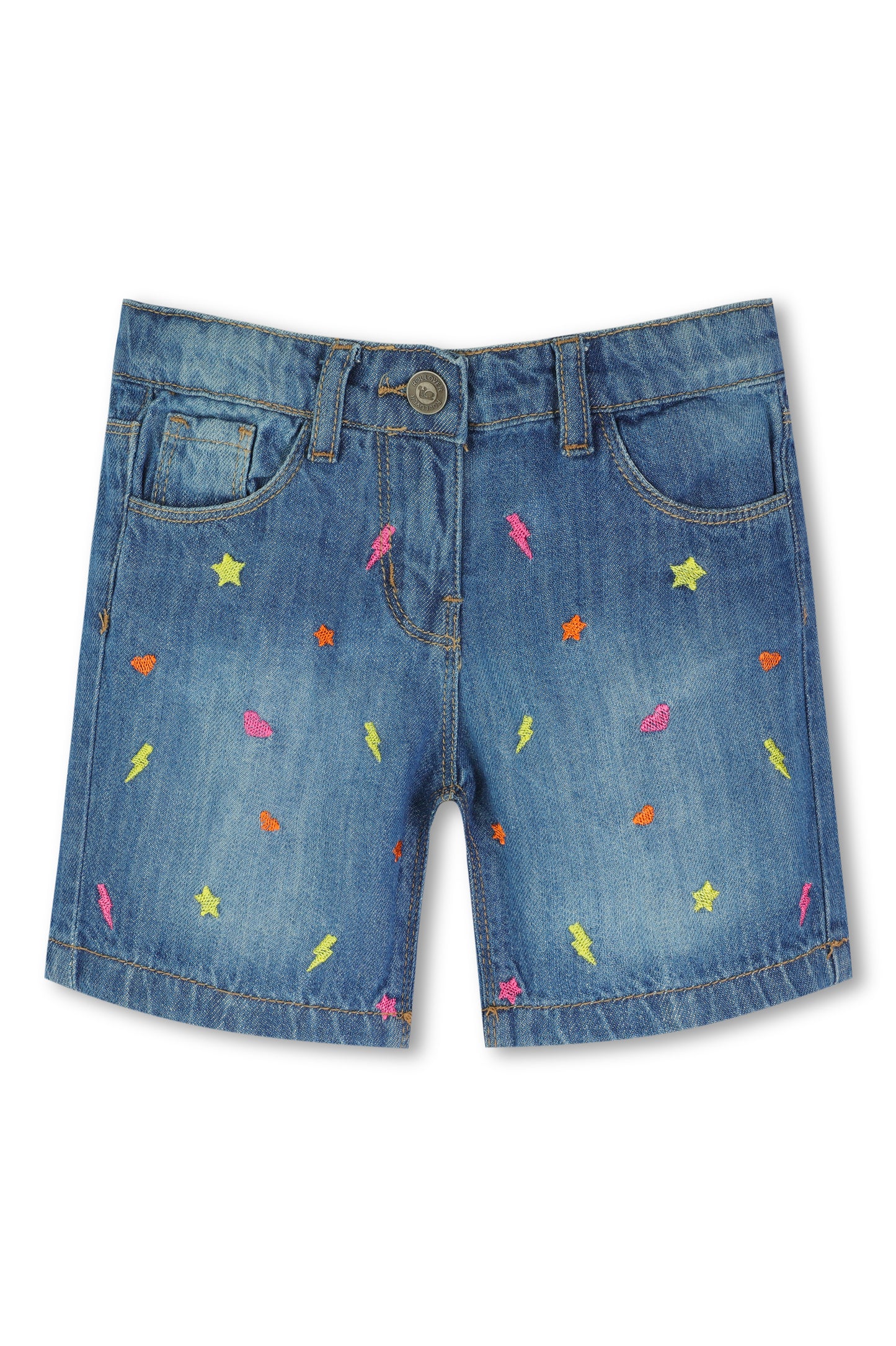 Girls Embroidered Denim Shorts