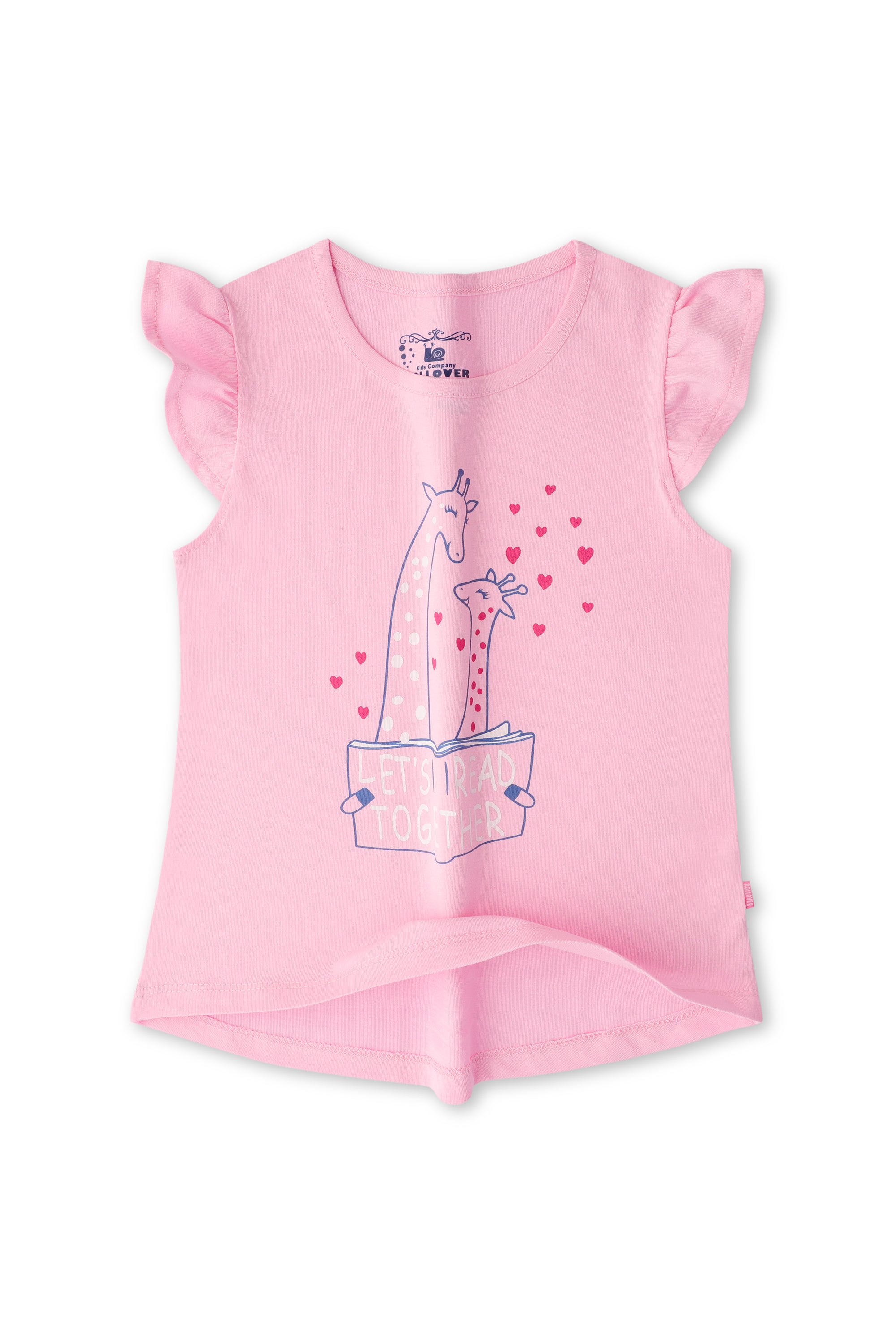 Girls Pink Giraffe T-shirt