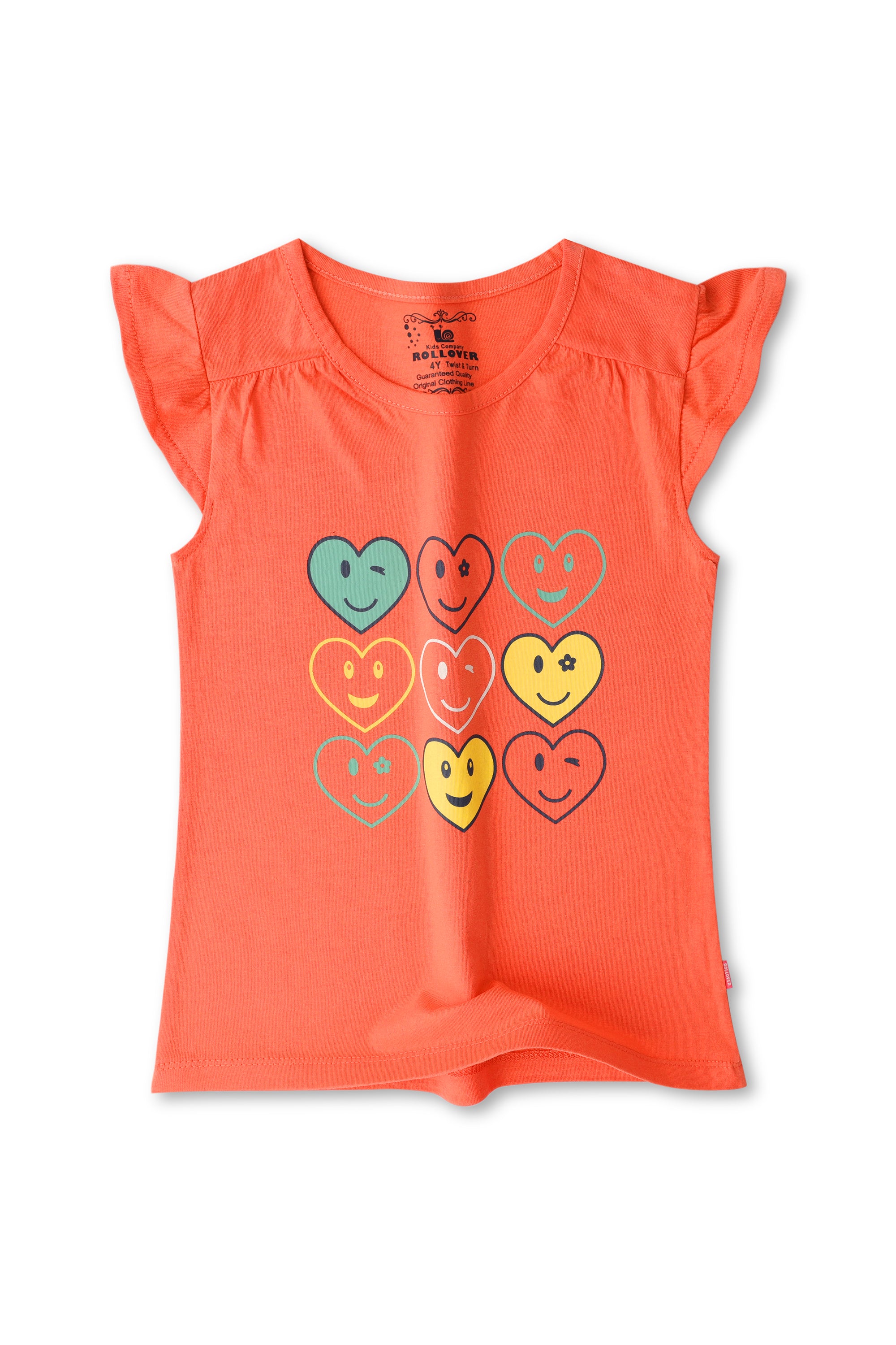 Girls Coral Hearts Shirt