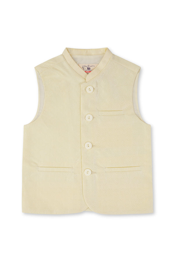 Boys Off-white Jacquard Waistcoat