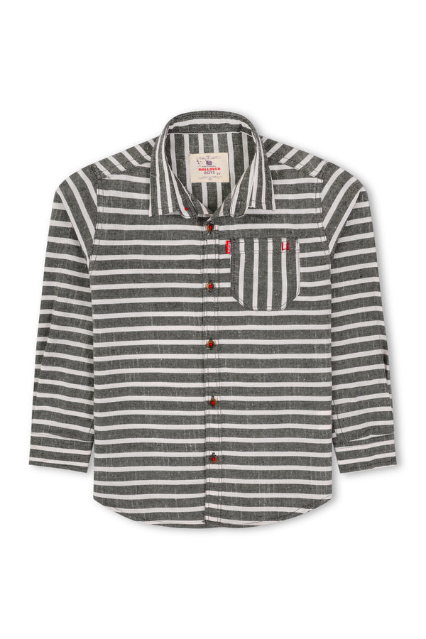 Boys B/W Stripes Casual Shirt