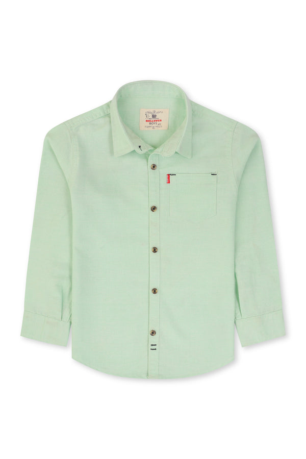 Boys Light Green Casual Shirt