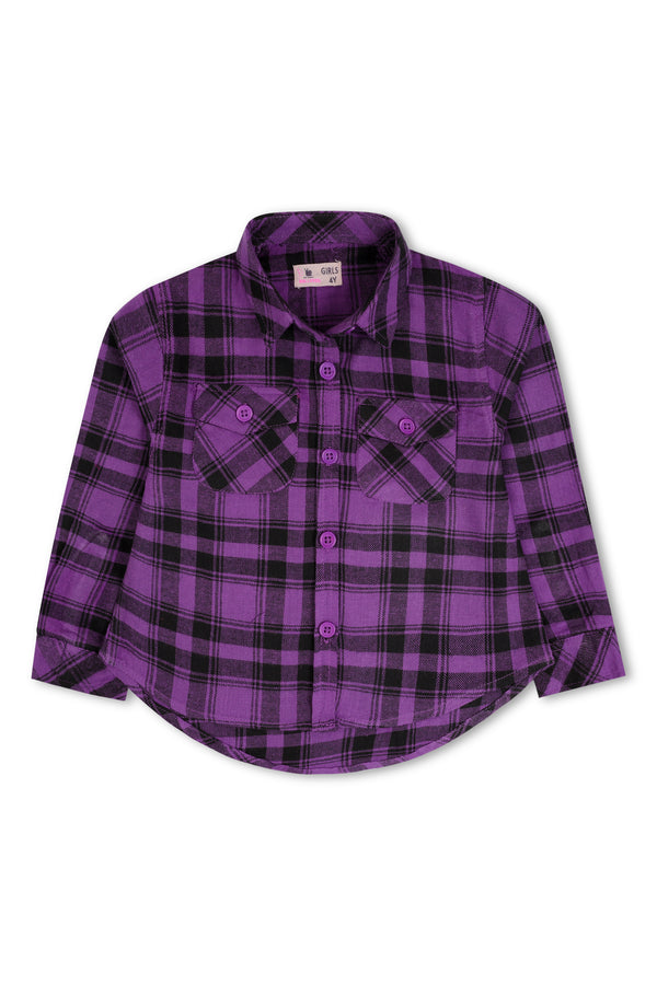 Girls Purple Check Top