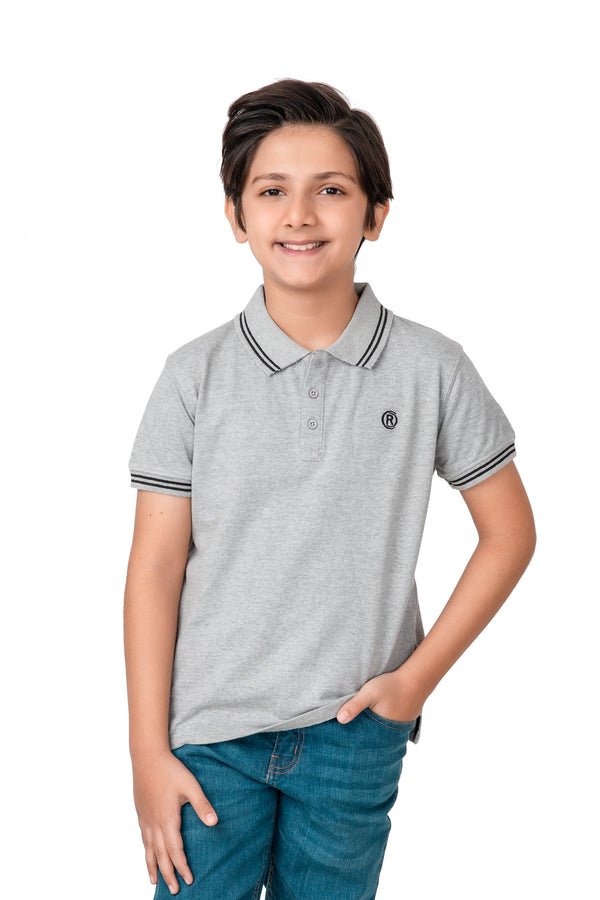 Boys Grey Signature Polo Shirt