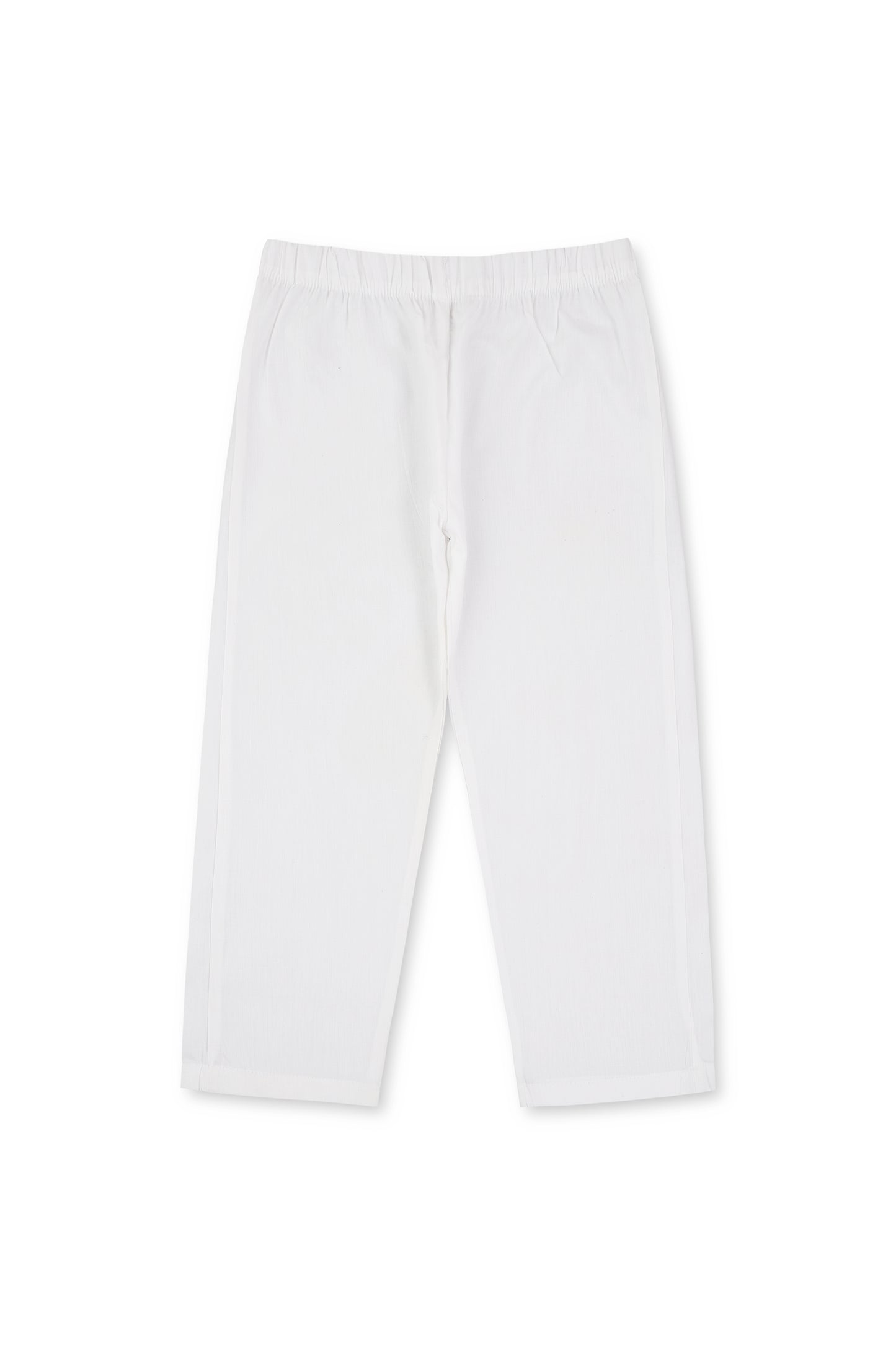 Boys White Basic Eastern Trouser