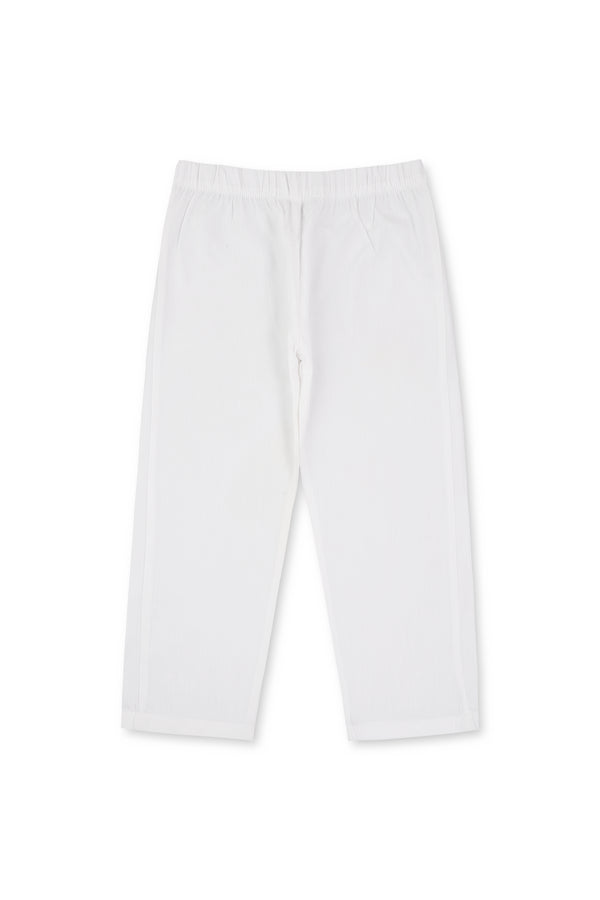 Boys White Basic Eastern Trouser