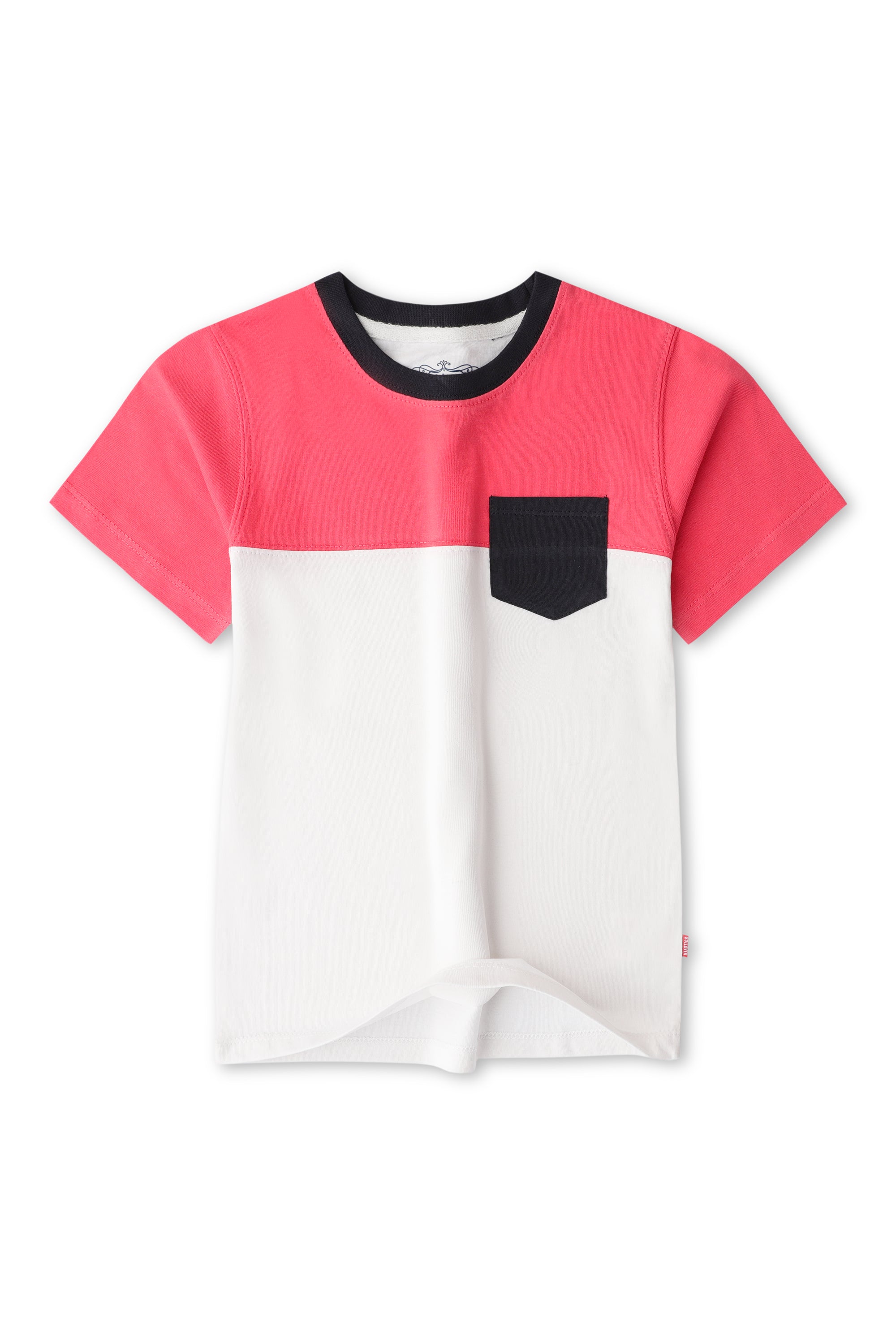 Boys White & Pink Colourblock T-shirt