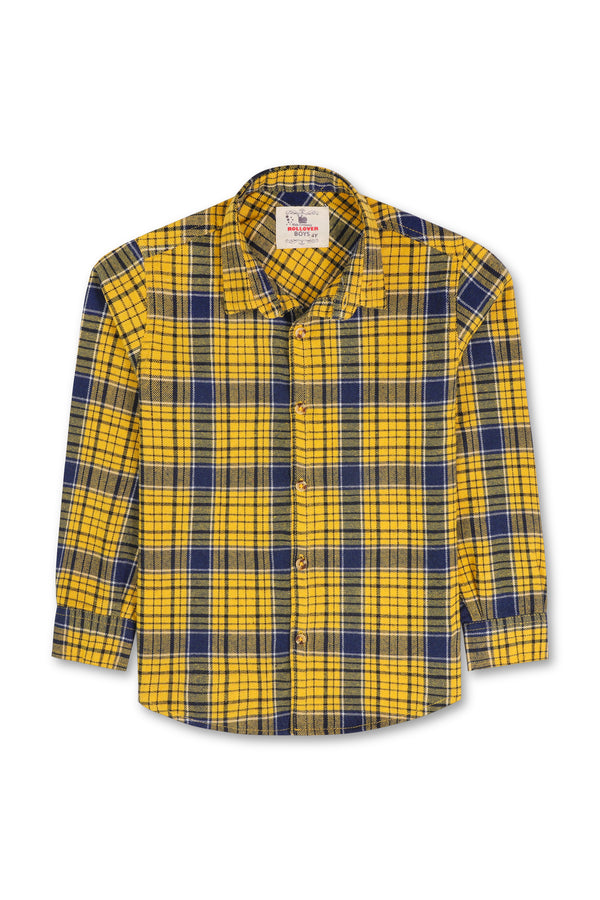 Boys Yellow Check Casual Shirt