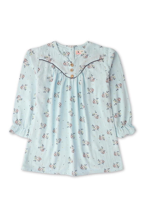 Girls Light Blue Self Top