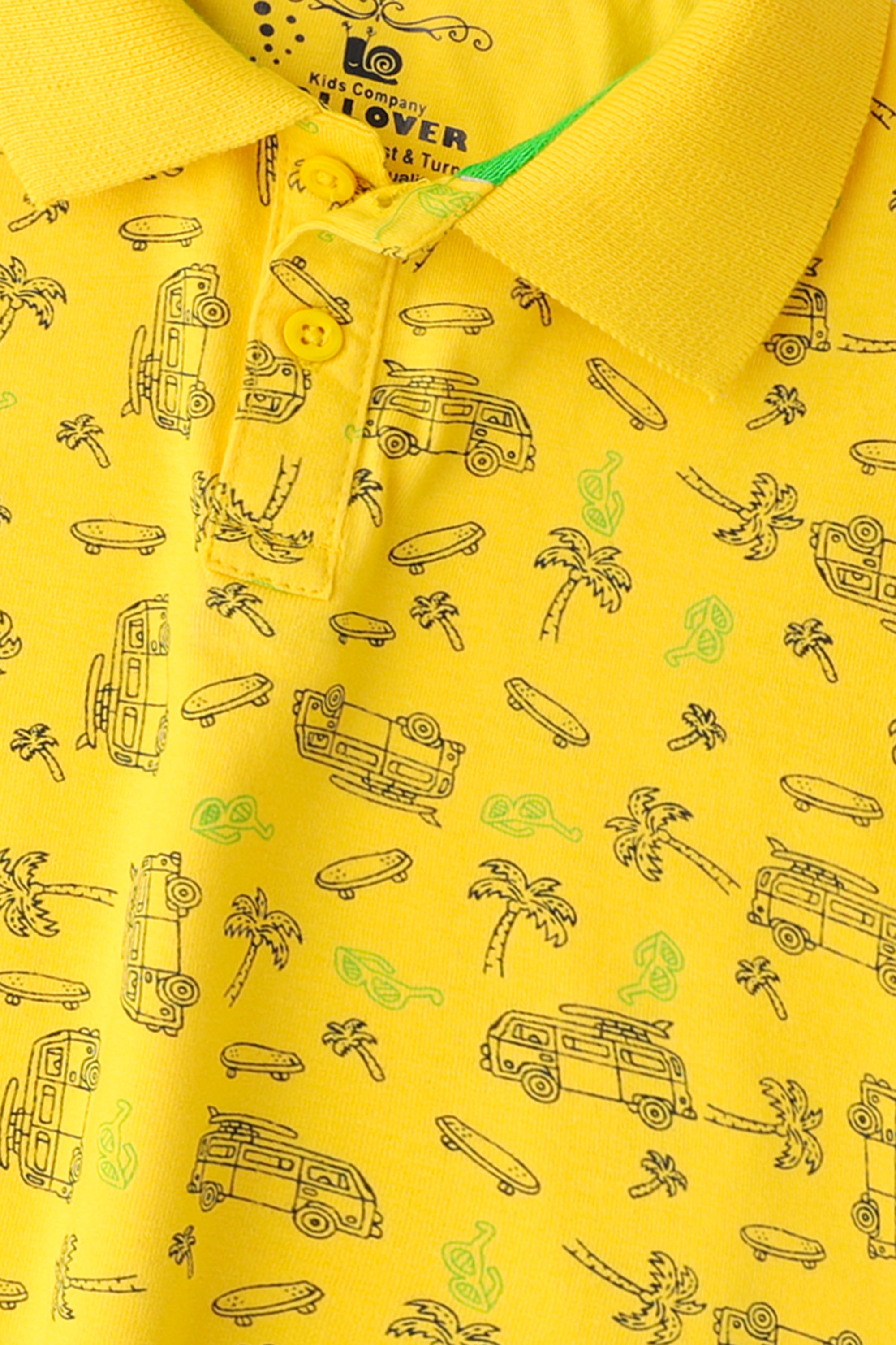 Boys Yellow Road Trip Polo Shirt