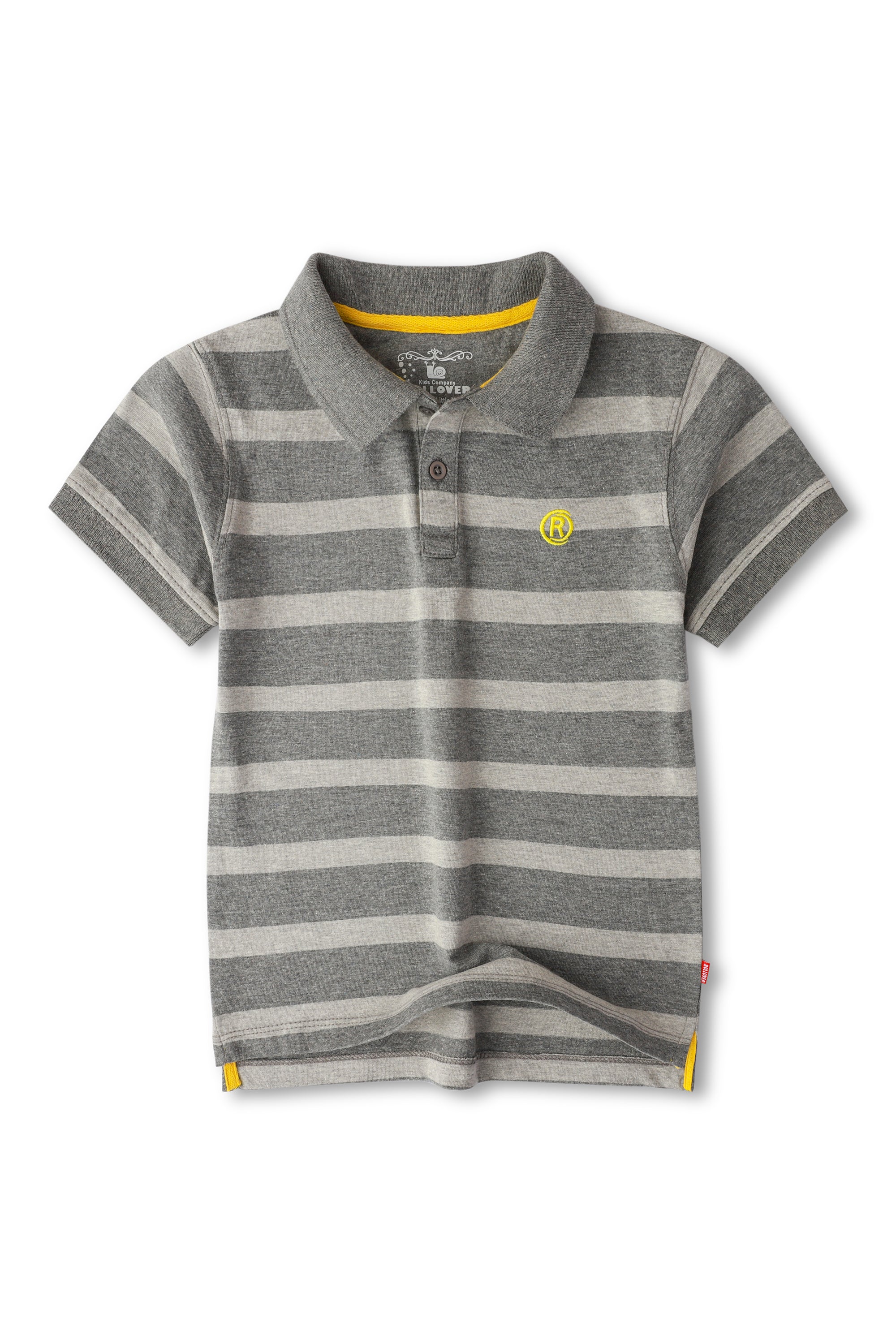 Boys Grey Colourblock Polo Shirt