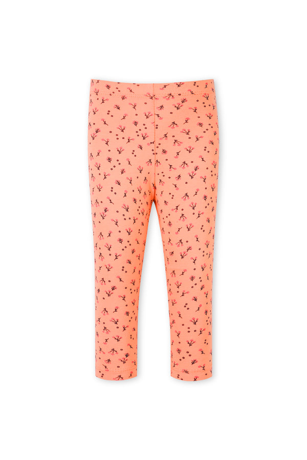 Girls Peach Printed Tights