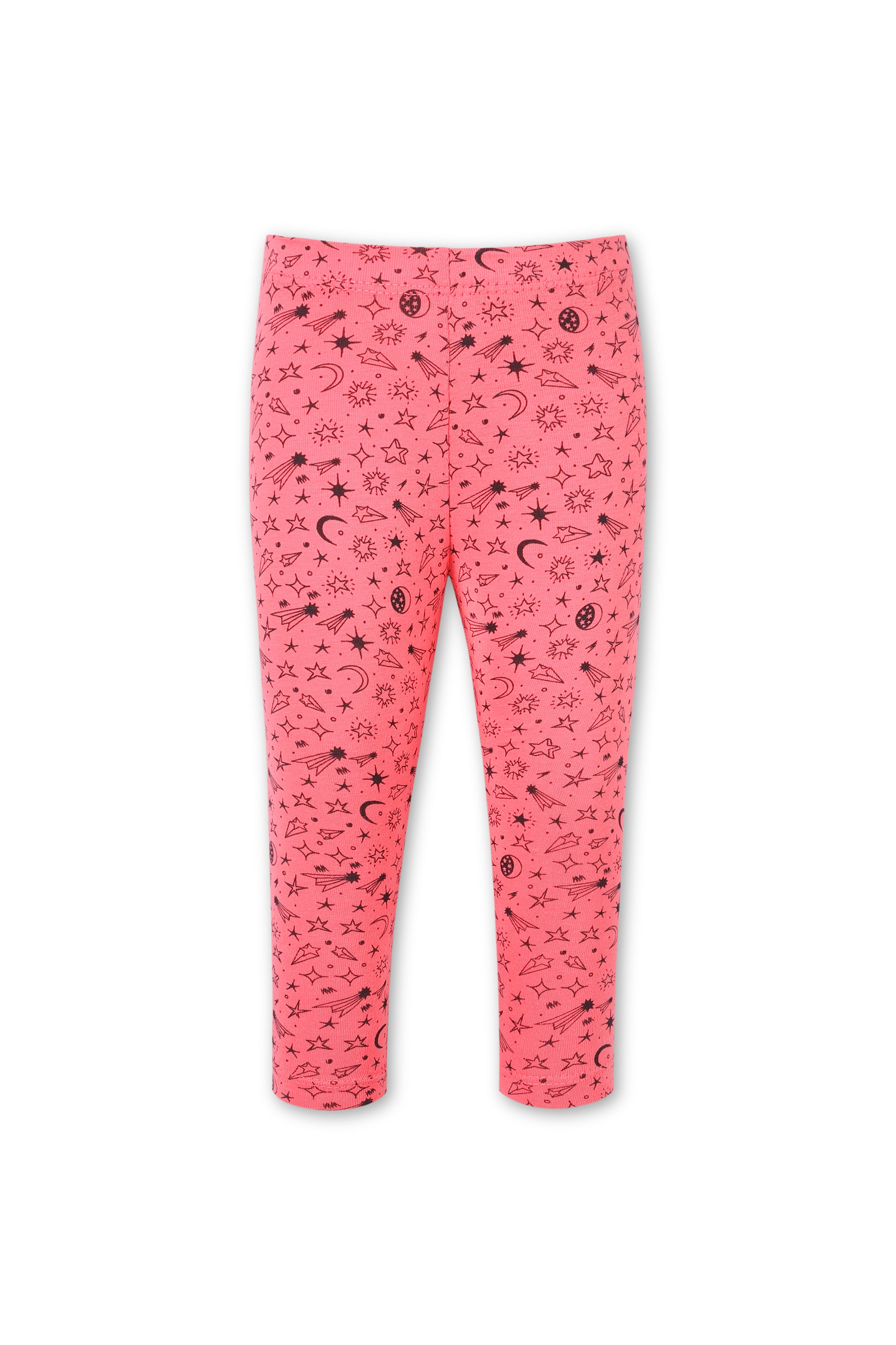 Girls Pink Graphic Tights