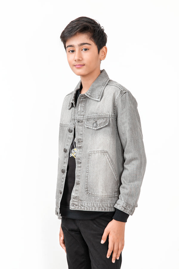 Boys Grey Denim Jacket