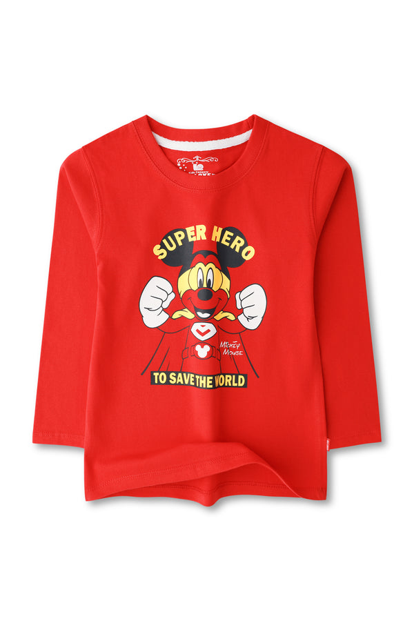 Boys Red Mickey Mouse T-shirt