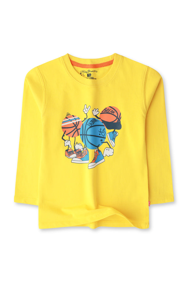 Boys Yellow Basket Ball T-shirt