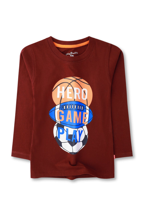 Boys Burgundy Graphic T-shirt