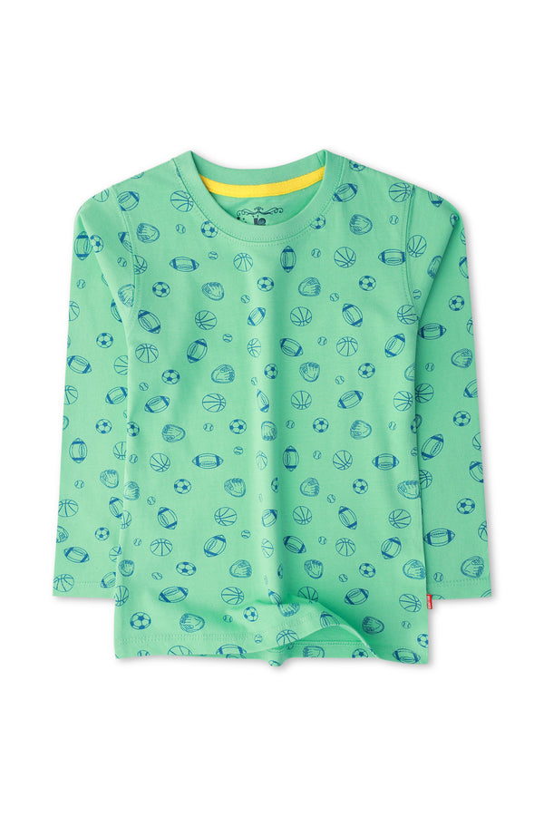 Boys Mint Printed T-shirt