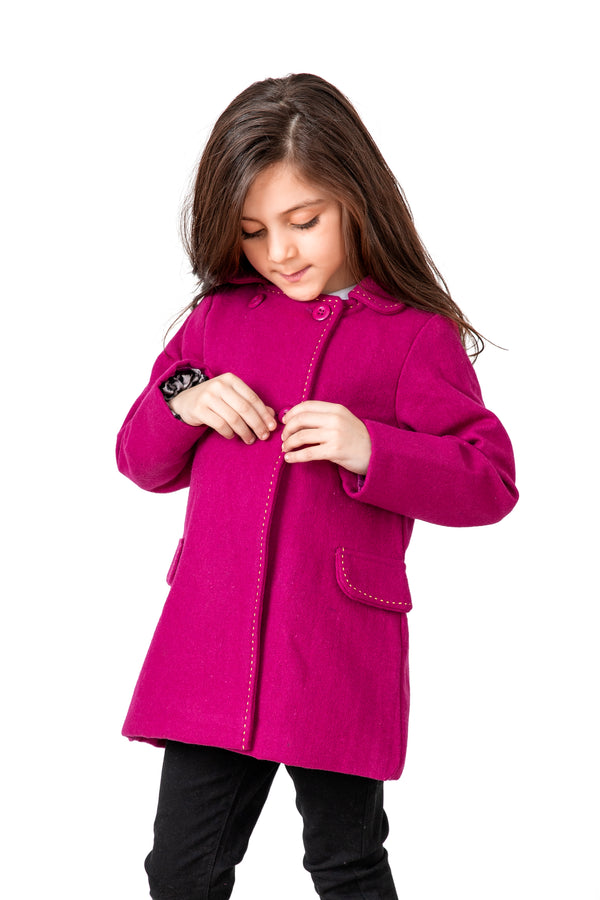 Girls Dark Fuchsia Coat