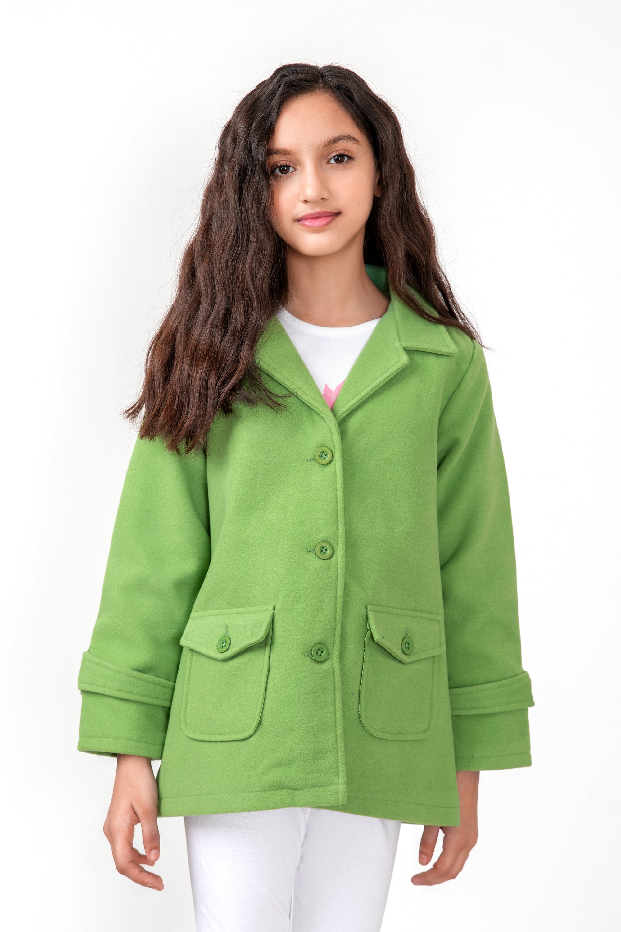 Girls Light Green Coat