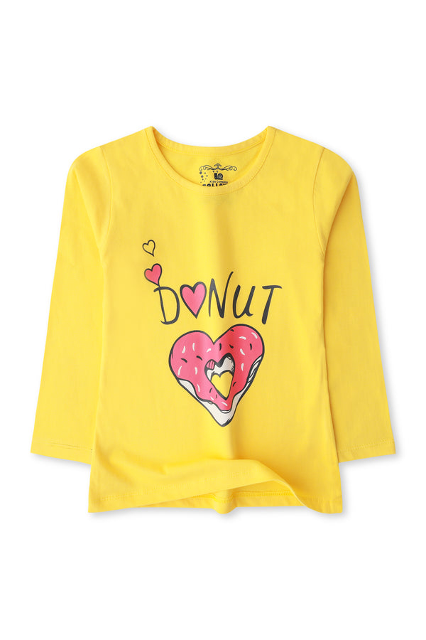 Girls Yellow Graphic T-shirt