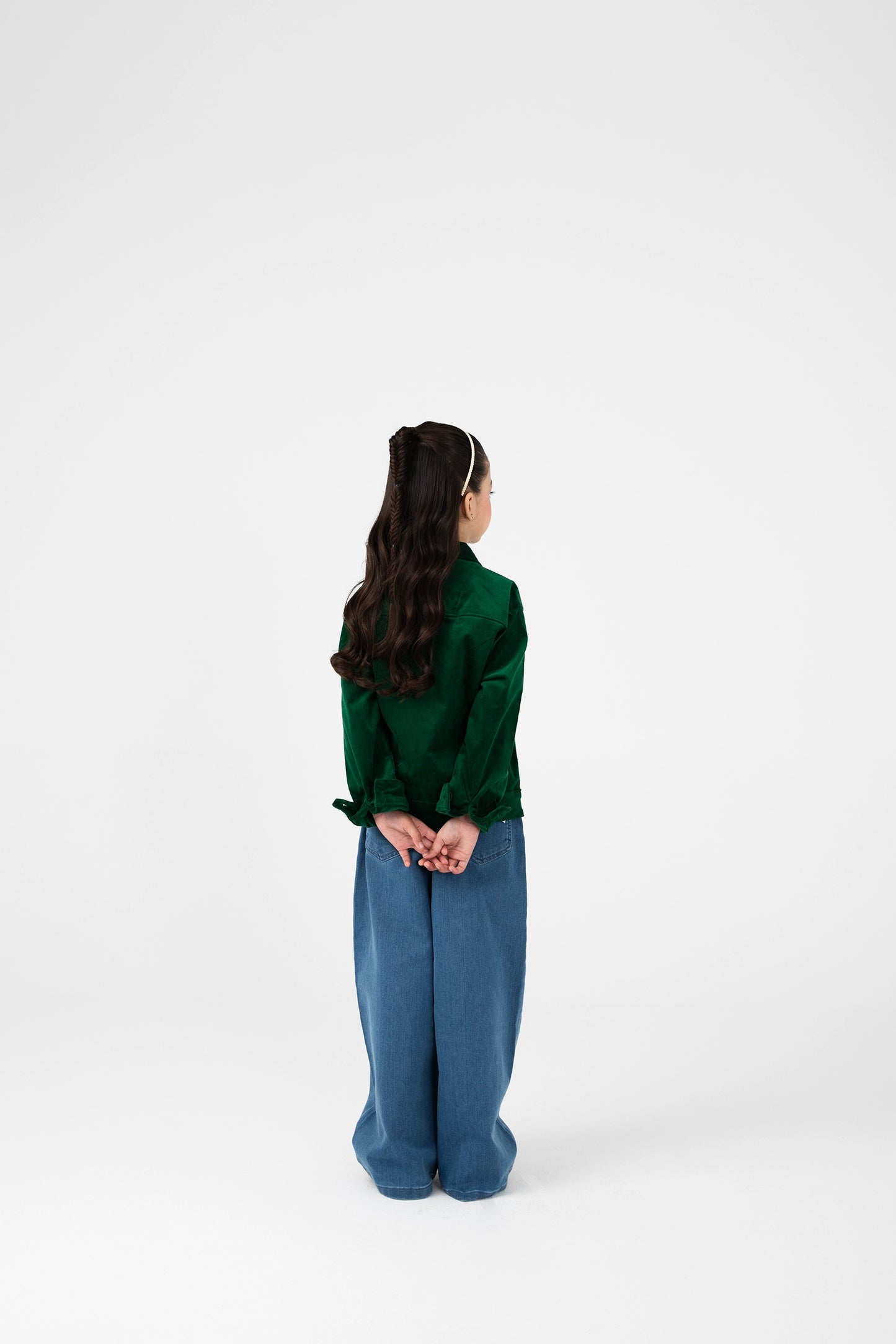 Girls Green Corduroy Jacket