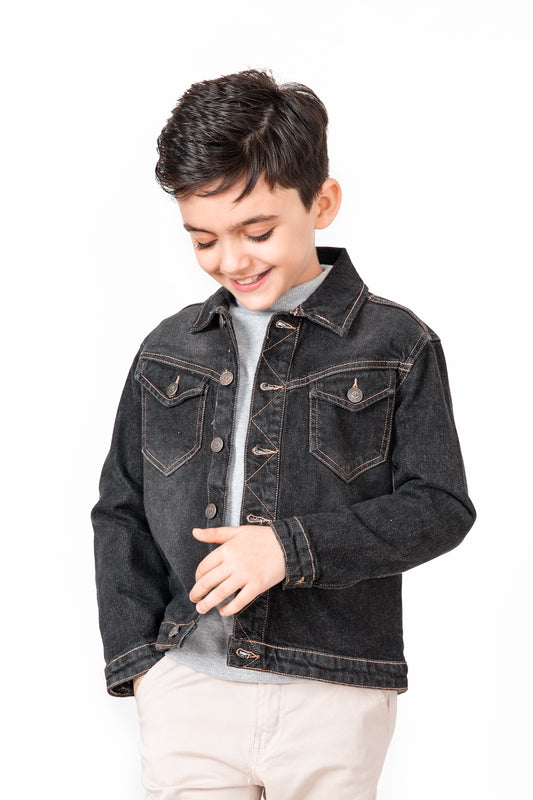 Boys Black Denim Jacket