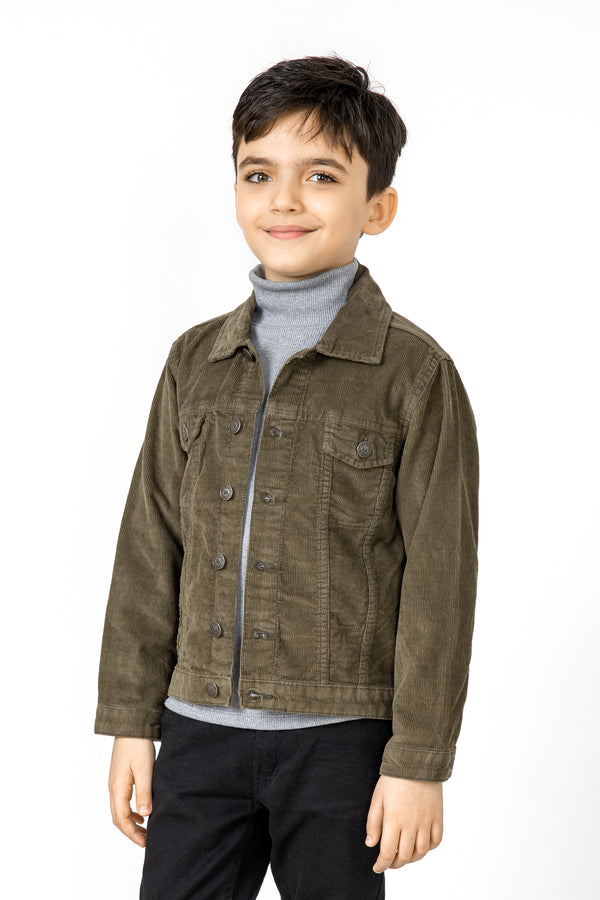 Boys Olive Corduroy Jacket