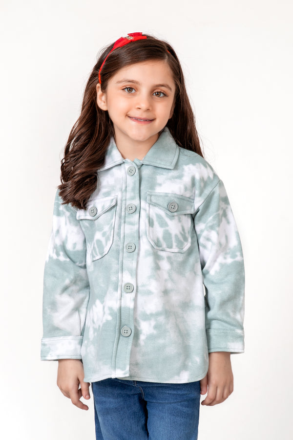 Girls Mint Tie Dye Jacket