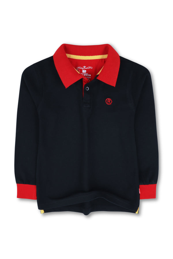 Boys Red Collar Polo Shirt