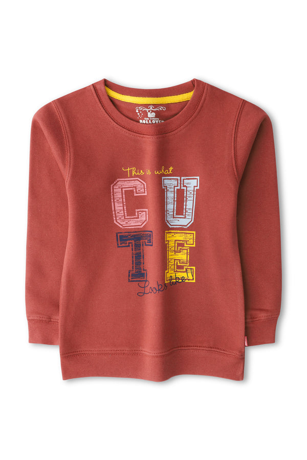 Girls Red Cute Sweatshirt