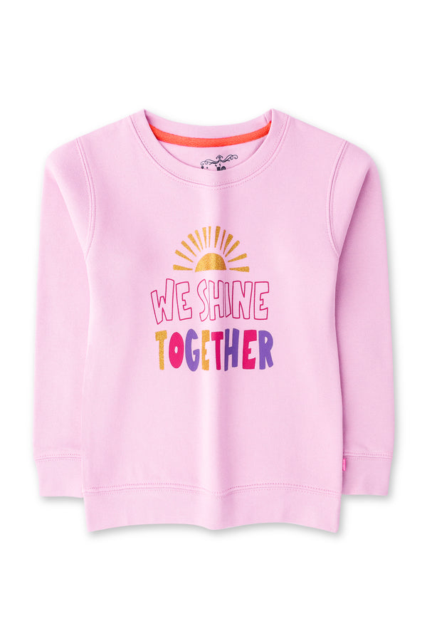 Girls Pink Graphic Sweatshirt