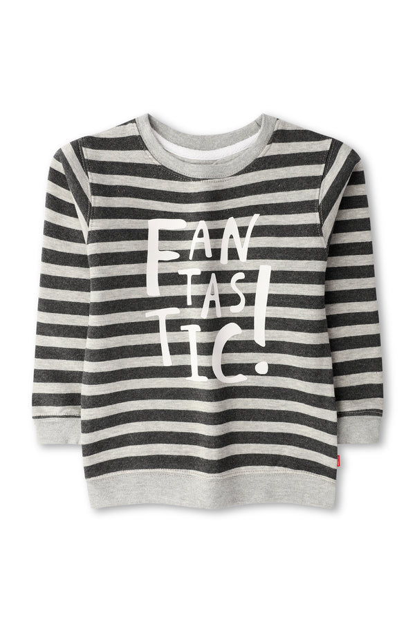 Boys Grey Stripes Sweatshirt