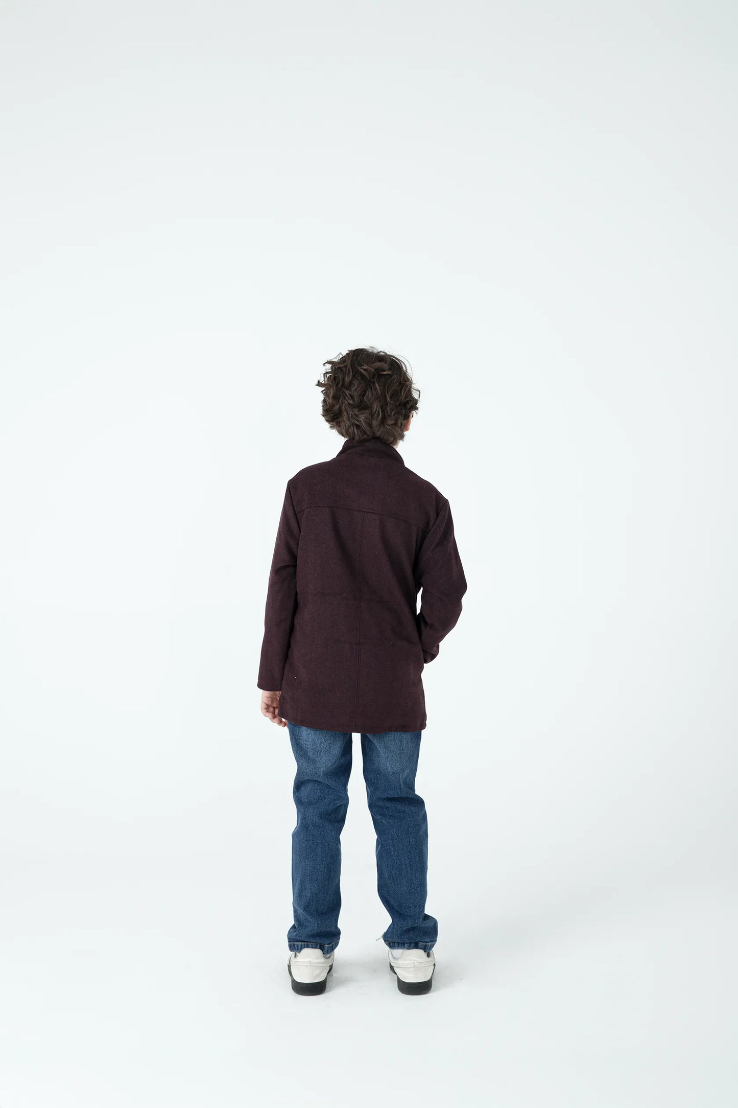 Boys Burgundy Felt Coat