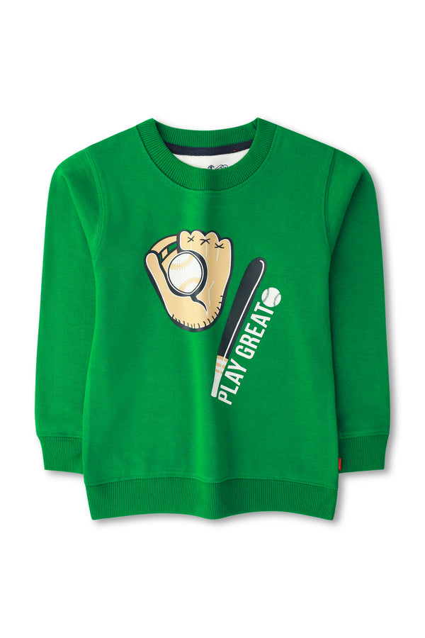 Boys Green Graphic Sweatshirt