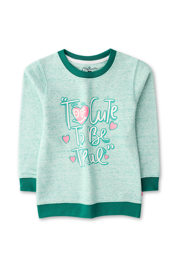 Girls Graphic Mint Sweatshirt