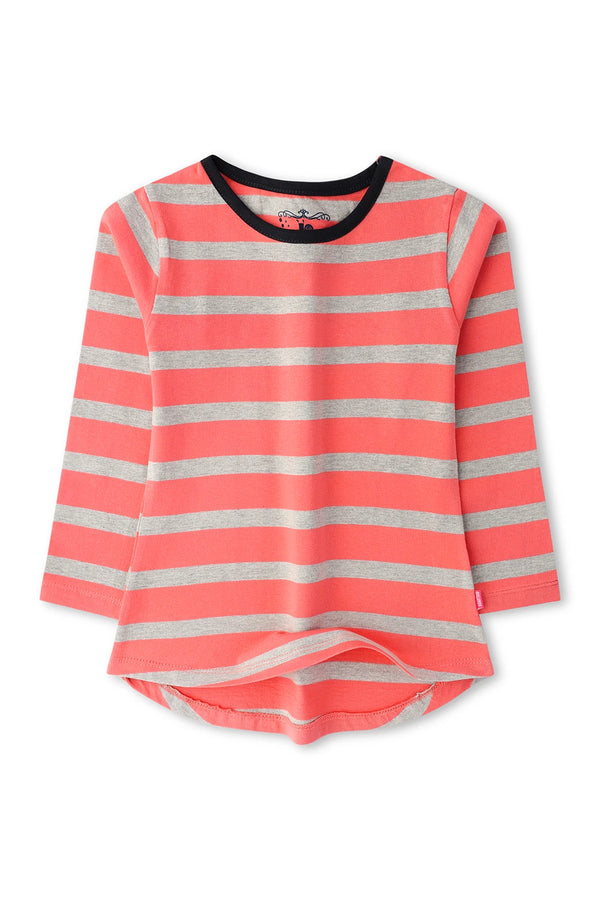 Girls Grey & Pink Stripes Shirt