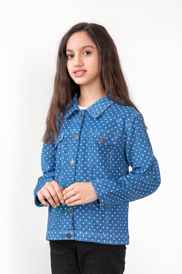 Girls Blue Corduroy Jacket