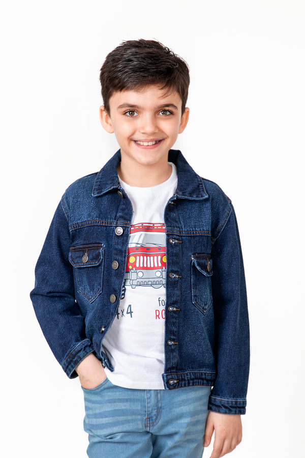 Boys Dark Blue Denim Jacket