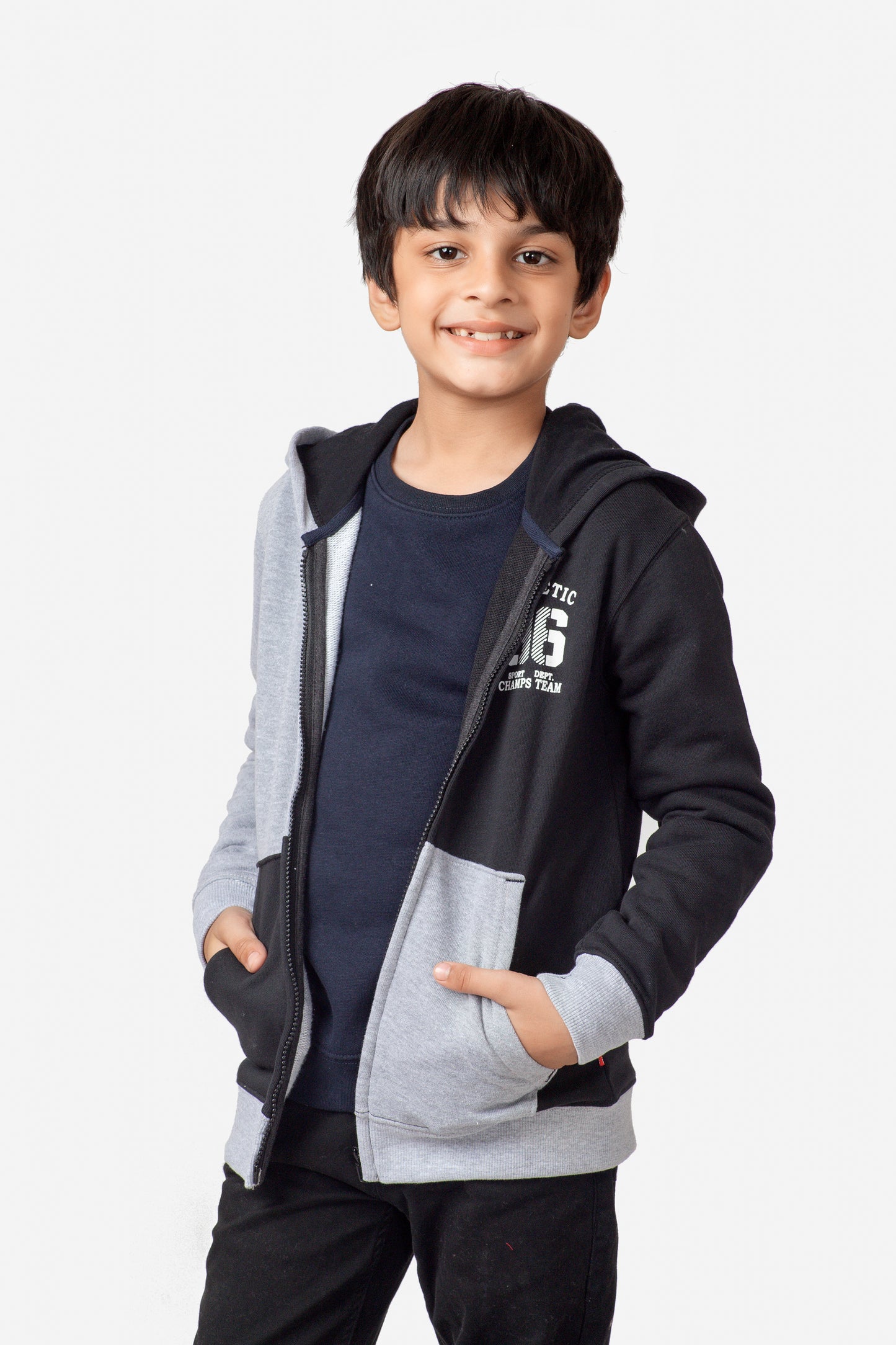 Boys Dual-Tone Athletic Terry Hood