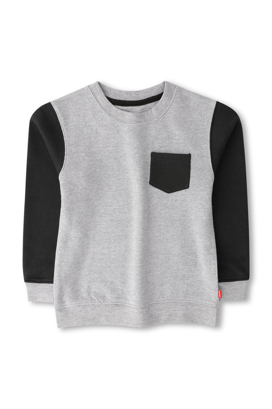 Boys Basic Grey & Black Sweatshirt