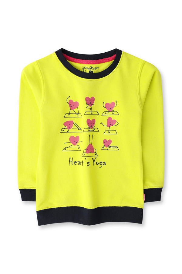 Girls Yellow Graphic Sweatshirt