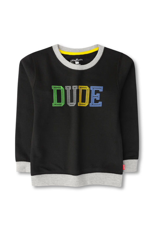 Boys Black Terry Sweatshirt