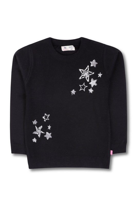 Girls Sparkle Black Sweater