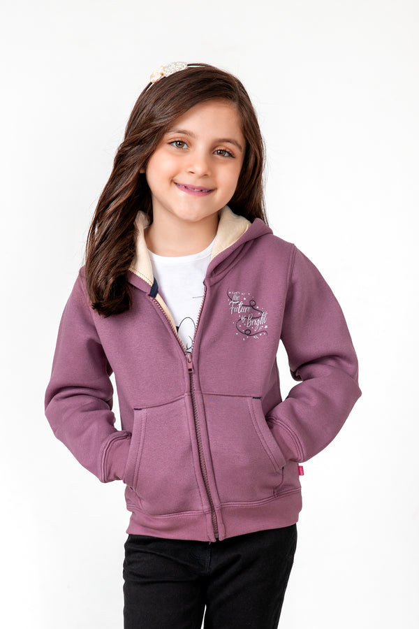 Girls Purple Fleece Hoodie