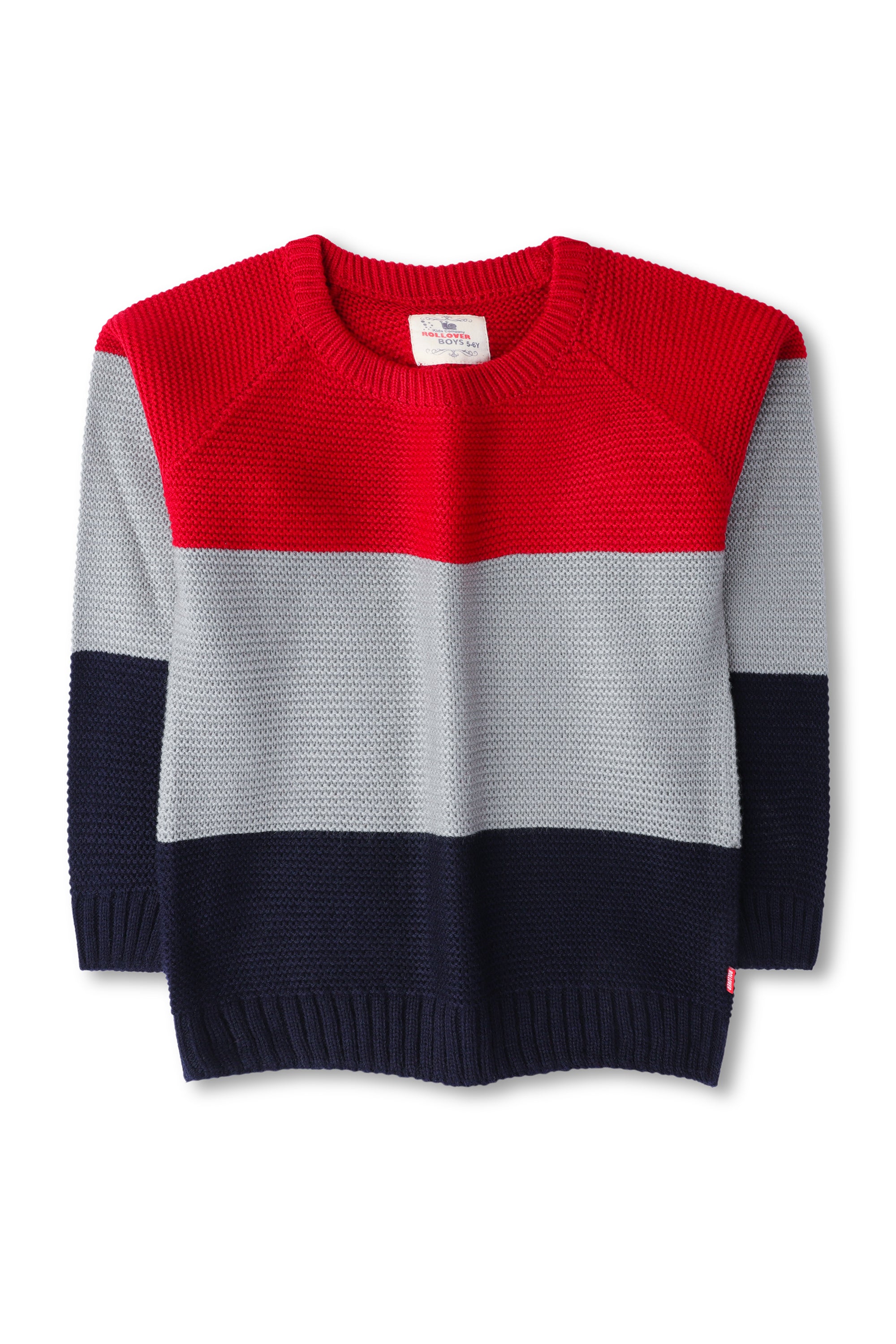 Boys Red Colourblock Sweater