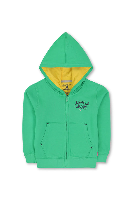 Girls Green Fleece Hoodie